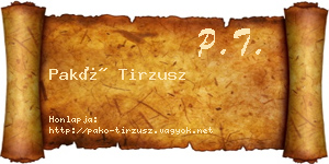 Pakó Tirzusz névjegykártya